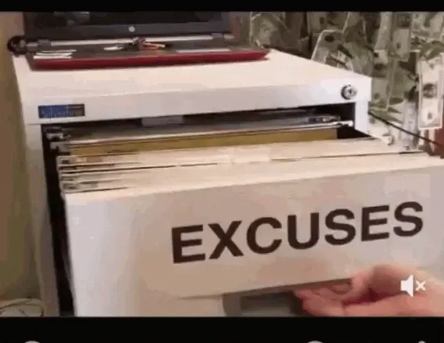 someone looking for excuses (gif)