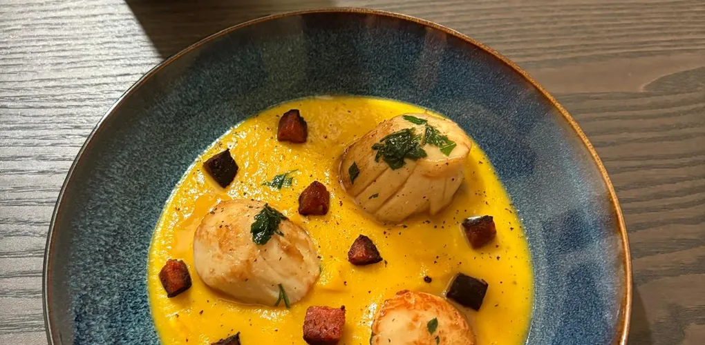 Cover for Scallops, crispy chorizo & Butternut Squash