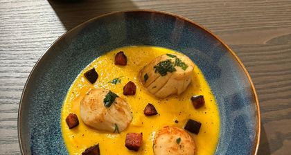 Cover image for Scallops, crispy chorizo & Butternut Squash