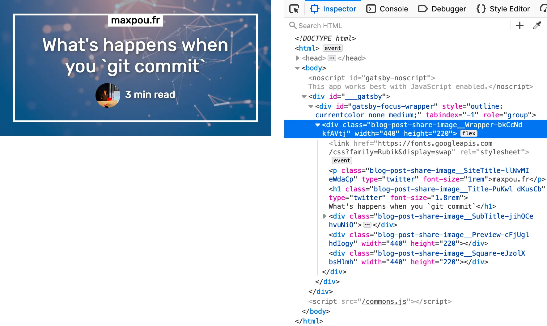 building the page