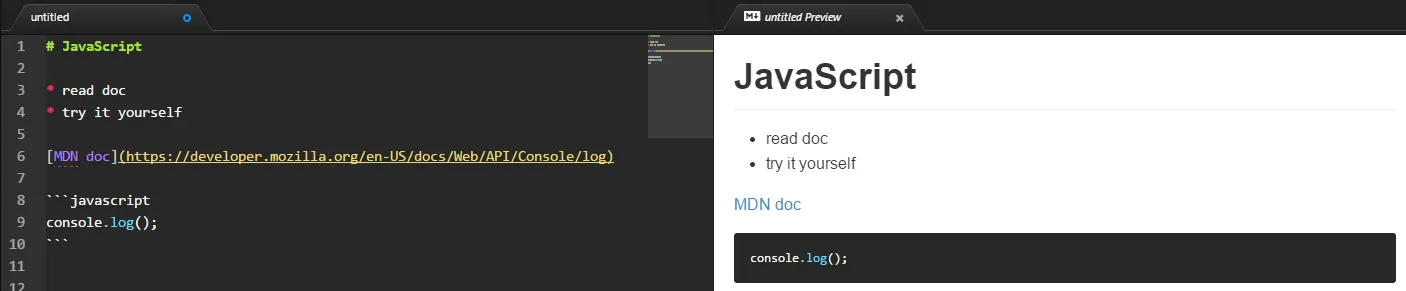 Markdown preview