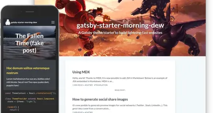gatsby-starter-morning-dew description image