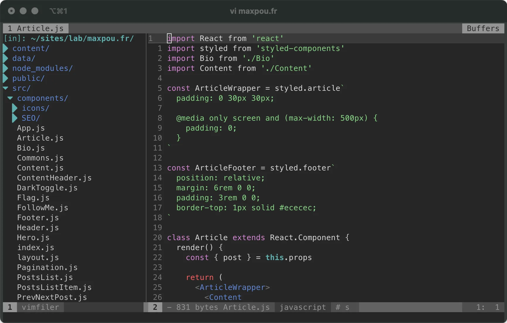 vim screenshot